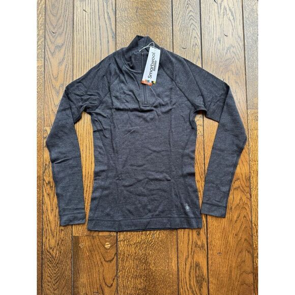 Smartwool Women’s Merino 250 1/4 Zip Baselayer Top Charcoal Heather Medium NWT - Picture 4 of 11